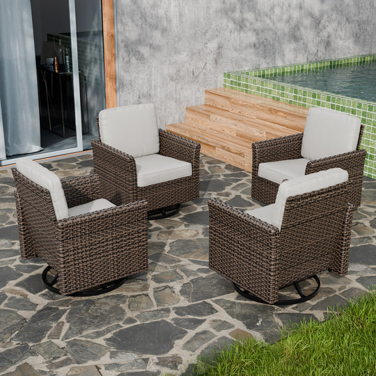 COOS BAY Harbor Retreat 4 PCS Outdoor Swivel Rocker Patio Chairs