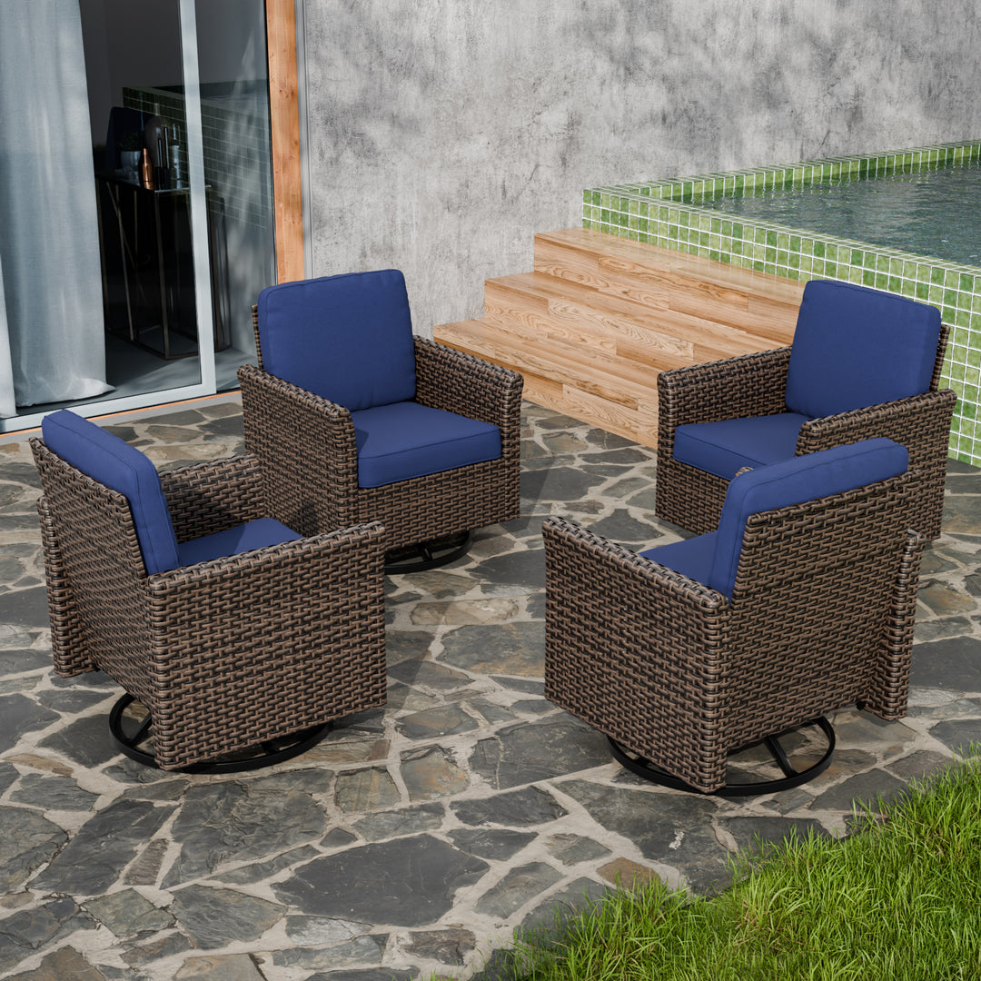 COOS BAY Harbor Retreat 4 PCS Outdoor Swivel Rocker Patio Chairs