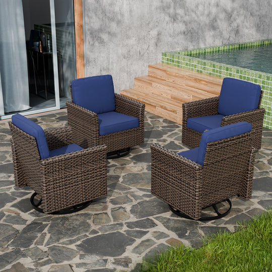 COOS BAY Harbor Retreat 4 PCS Outdoor Swivel Rocker Patio Chairs