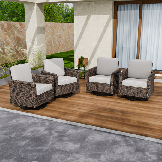 COOS BAY Harbor Retreat 4 PCS Outdoor Swivel Rocker Patio Chairs