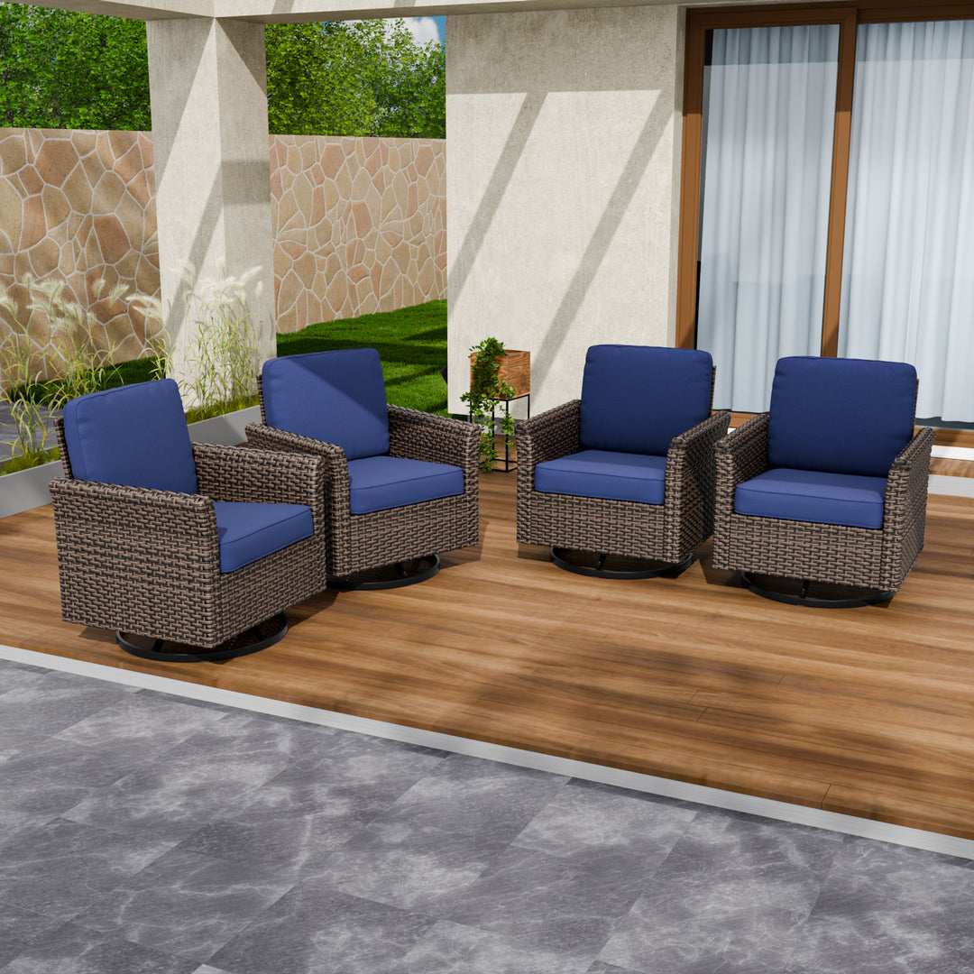 COOS BAY Harbor Retreat 4 PCS Outdoor Swivel Rocker Patio Chairs