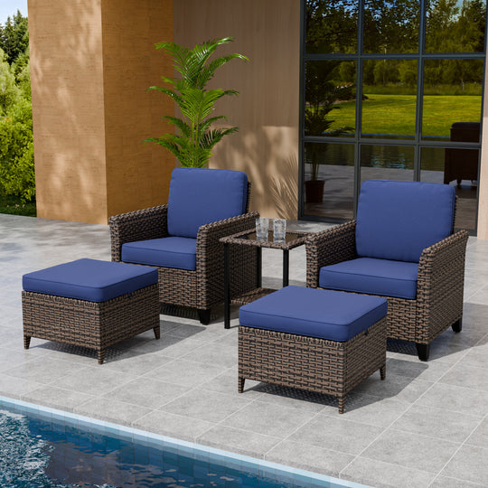 COOS BAY Harbor Retreat 5 PCS Outdoor Bistro Set w/ Patio Chairs and Side Table