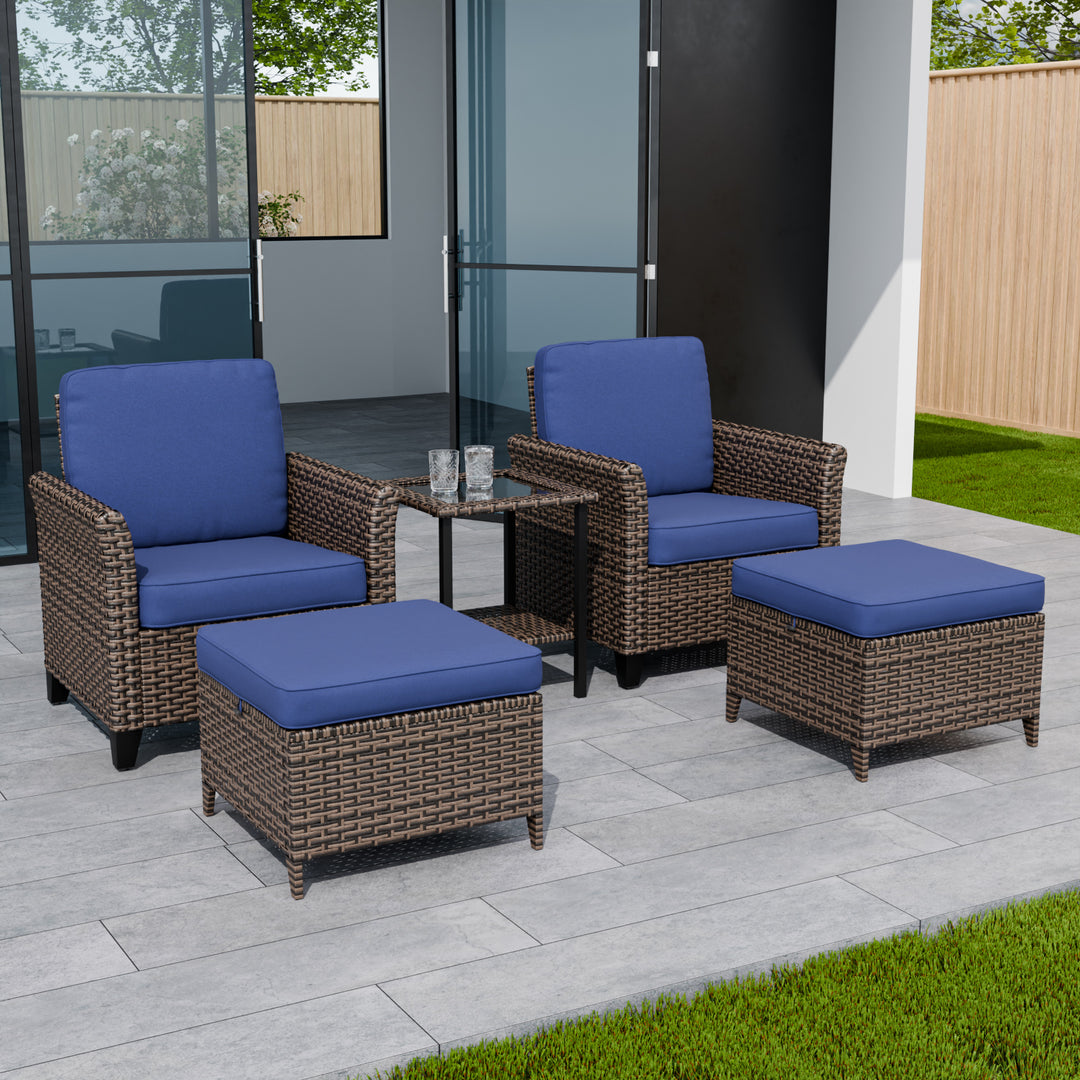 COOS BAY Harbor Retreat 5 PCS Outdoor Bistro Set w/ Patio Chairs and Side Table