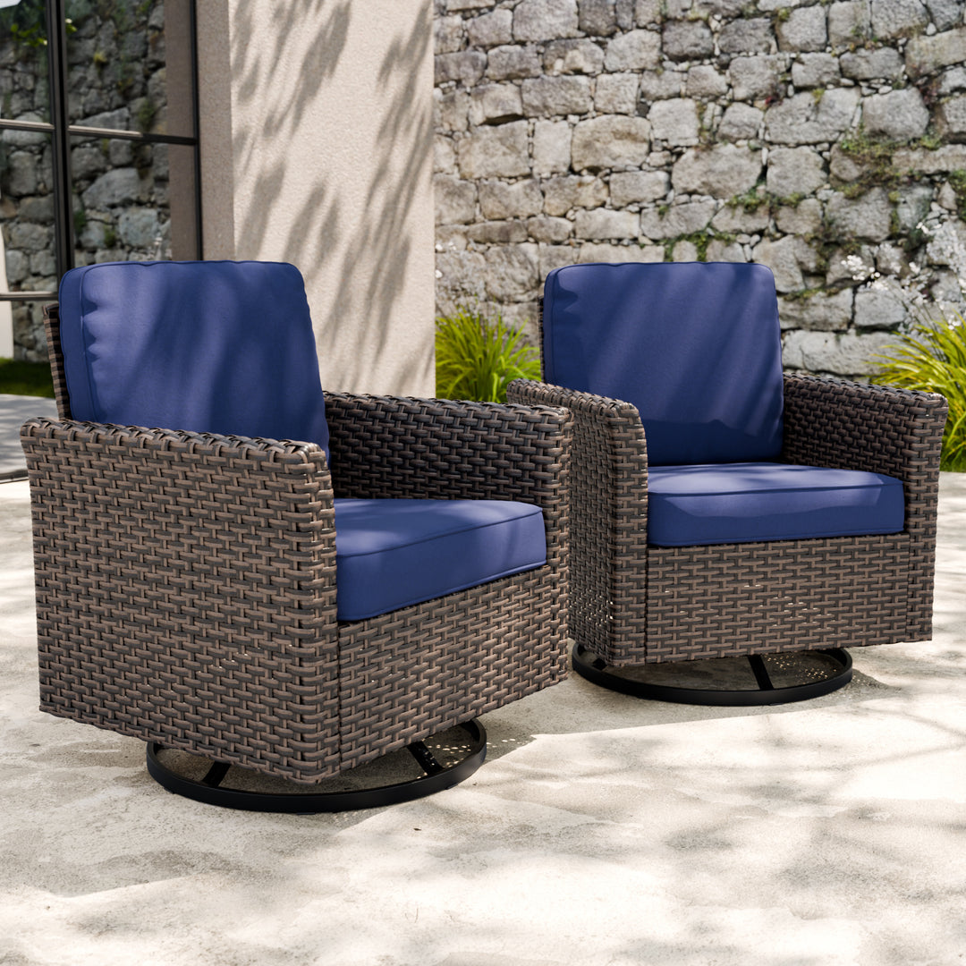 COOS BAY Harbor Retreat 2 PCS Swivel Rocker Patio Chairs
