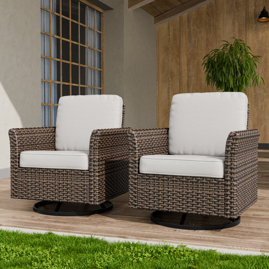 COOS BAY Harbor Retreat 2 PCS Swivel Rocker Patio Chairs
