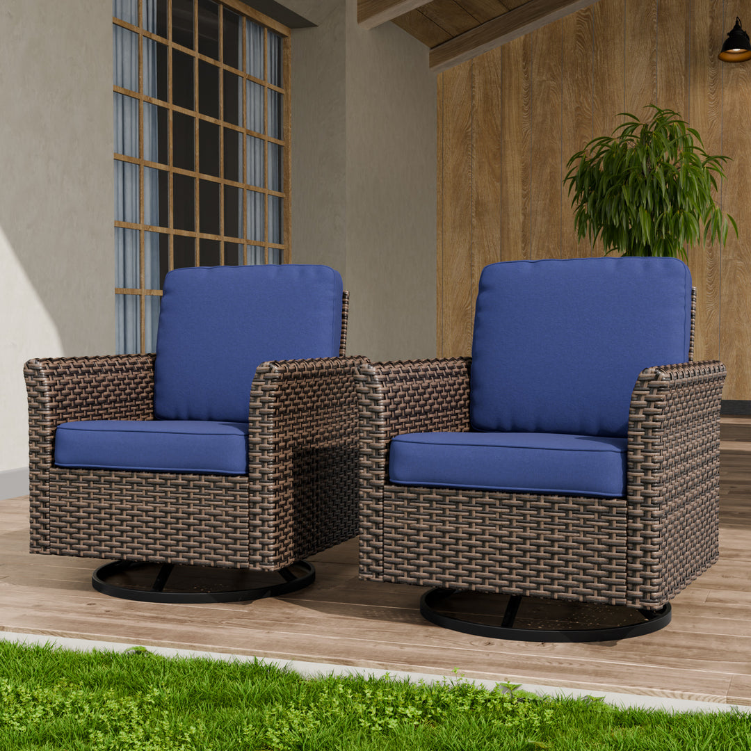 COOS BAY Harbor Retreat 2 PCS Swivel Rocker Patio Chairs