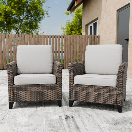 COOS BAY Harbor Retreat 2 PCS Wicker Patio Chairs