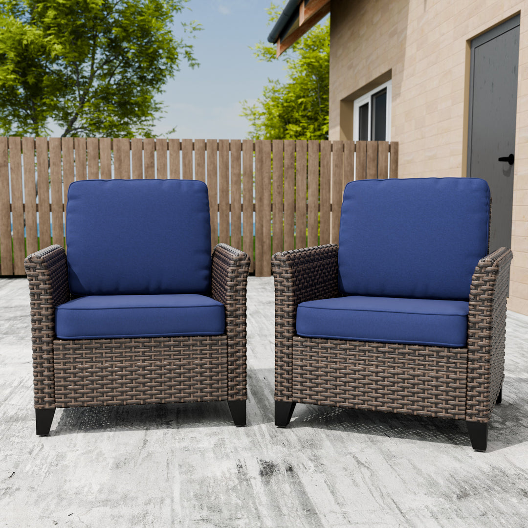 COOS BAY Harbor Retreat 2 PCS Wicker Patio Chairs