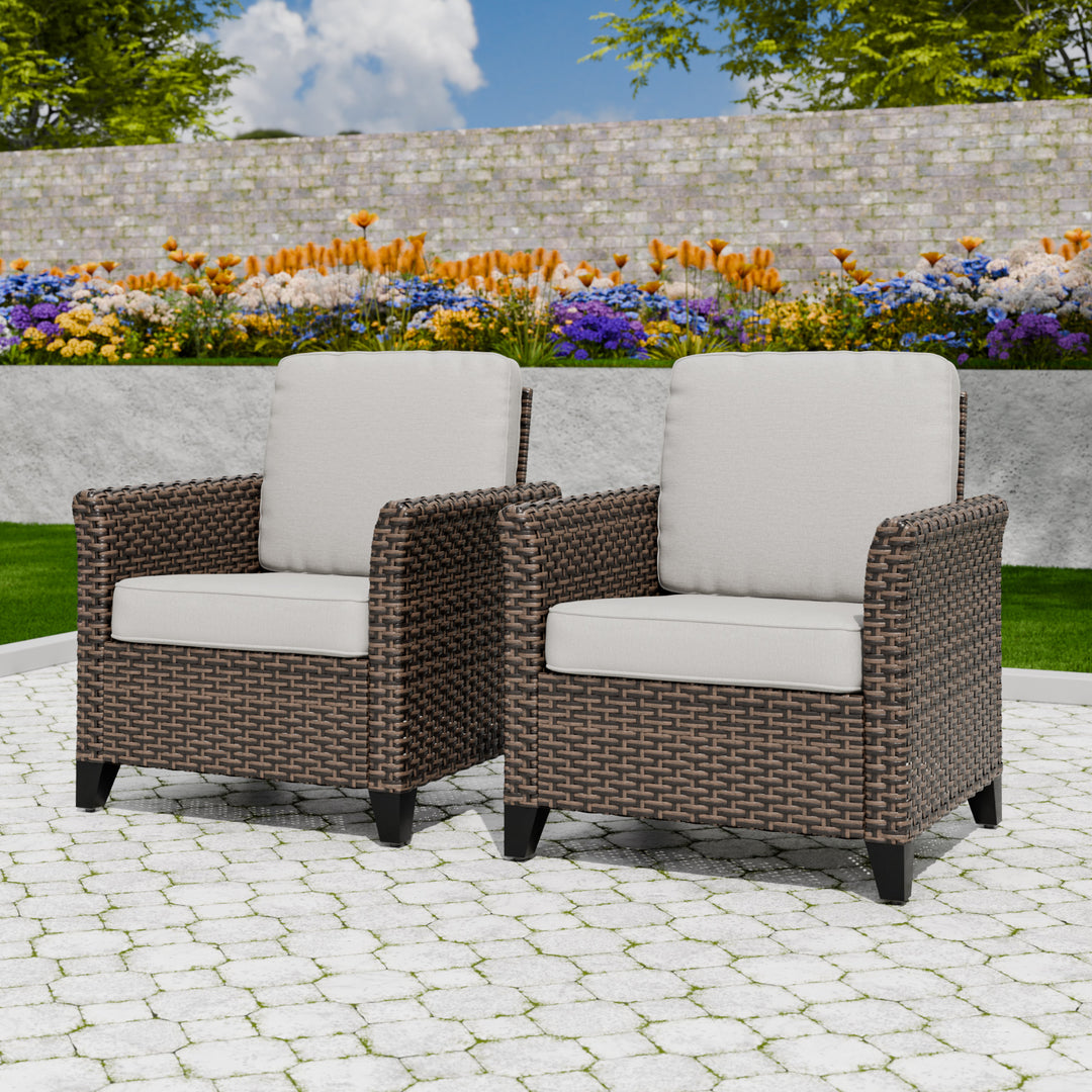 COOS BAY Harbor Retreat 2 PCS Wicker Patio Chairs