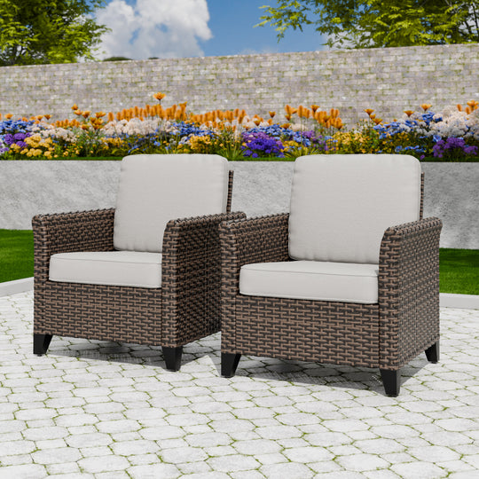COOS BAY Harbor Retreat 2 PCS Wicker Patio Chairs