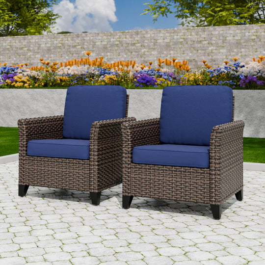 COOS BAY Harbor Retreat 2 PCS Wicker Patio Chairs