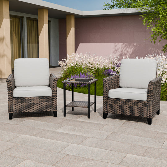 COOS BAY Harbor Retreat 3 PCS Outdoor Bistro Set w/ Patio Chairs and Side Table