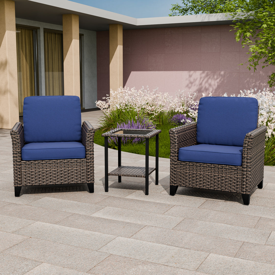 COOS BAY Harbor Retreat 3 PCS Outdoor Bistro Set w/ Patio Chairs and Side Table