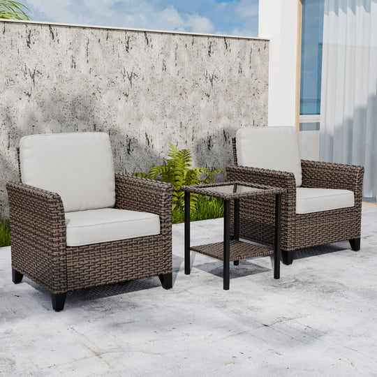 COOS BAY Harbor Retreat 3 PCS Outdoor Bistro Set w/ Patio Chairs and Side Table