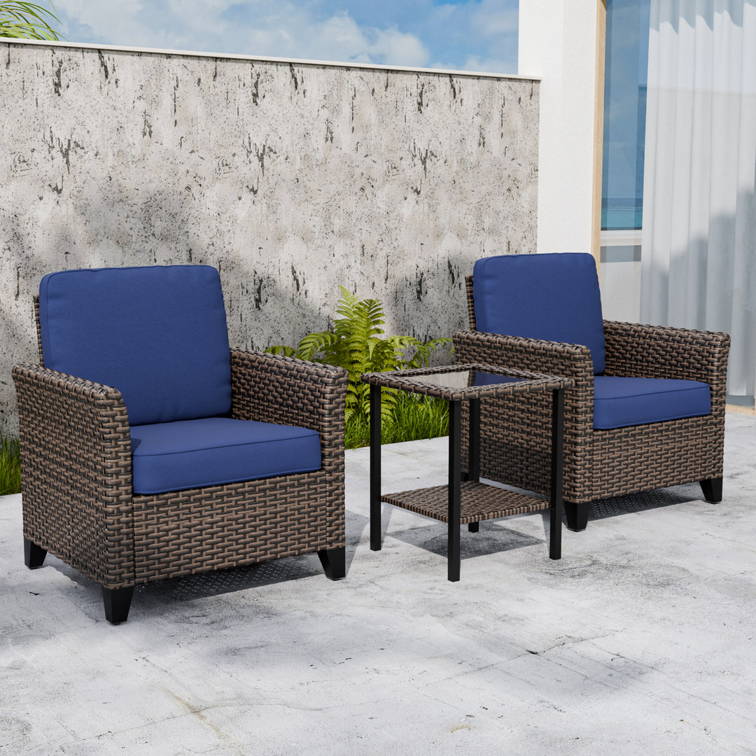 COOS BAY Harbor Retreat 3 PCS Outdoor Bistro Set w/ Patio Chairs and Side Table