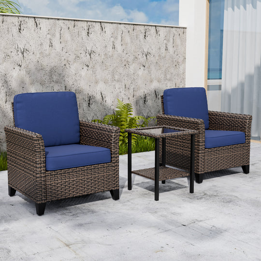 COOS BAY Harbor Retreat 3 PCS Outdoor Bistro Set w/ Patio Chairs and Side Table