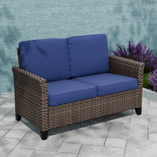 COOS BAY Harbor Retreat Wicker Patio 2 Seat Loveseat Sofa