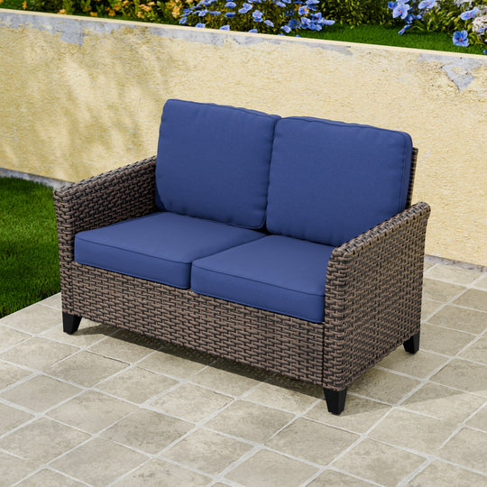COOS BAY Harbor Retreat Wicker Patio 2 Seat Loveseat Sofa