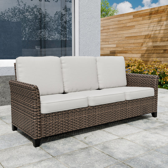 COOS BAY Harbor Retreat Wicker 3 Seat Patio Sofa