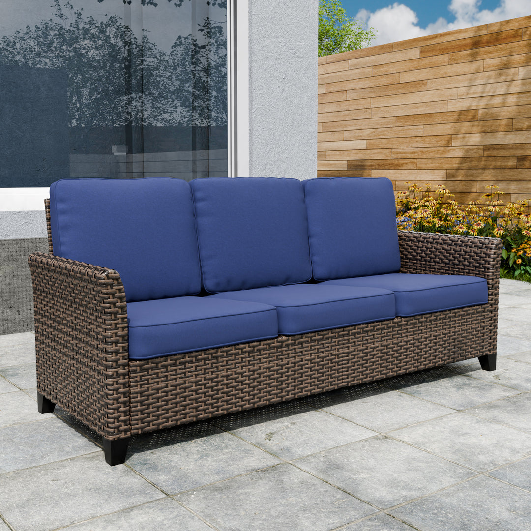 COOS BAY Harbor Retreat Wicker 3 Seat Patio Sofa