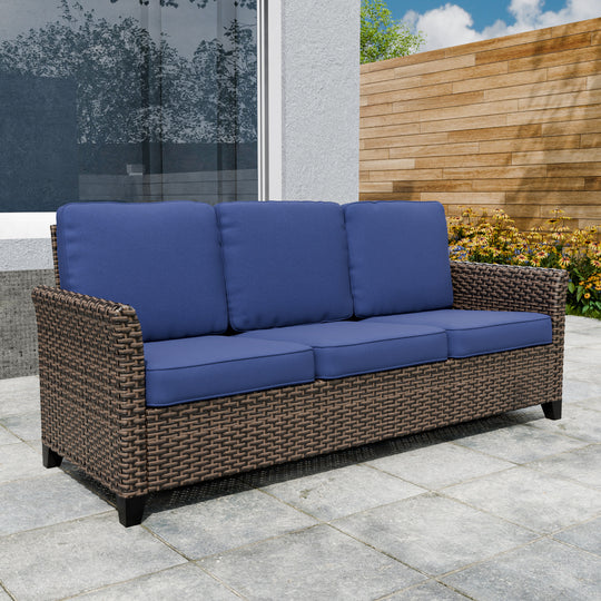 COOS BAY Harbor Retreat Wicker 3 Seat Patio Sofa