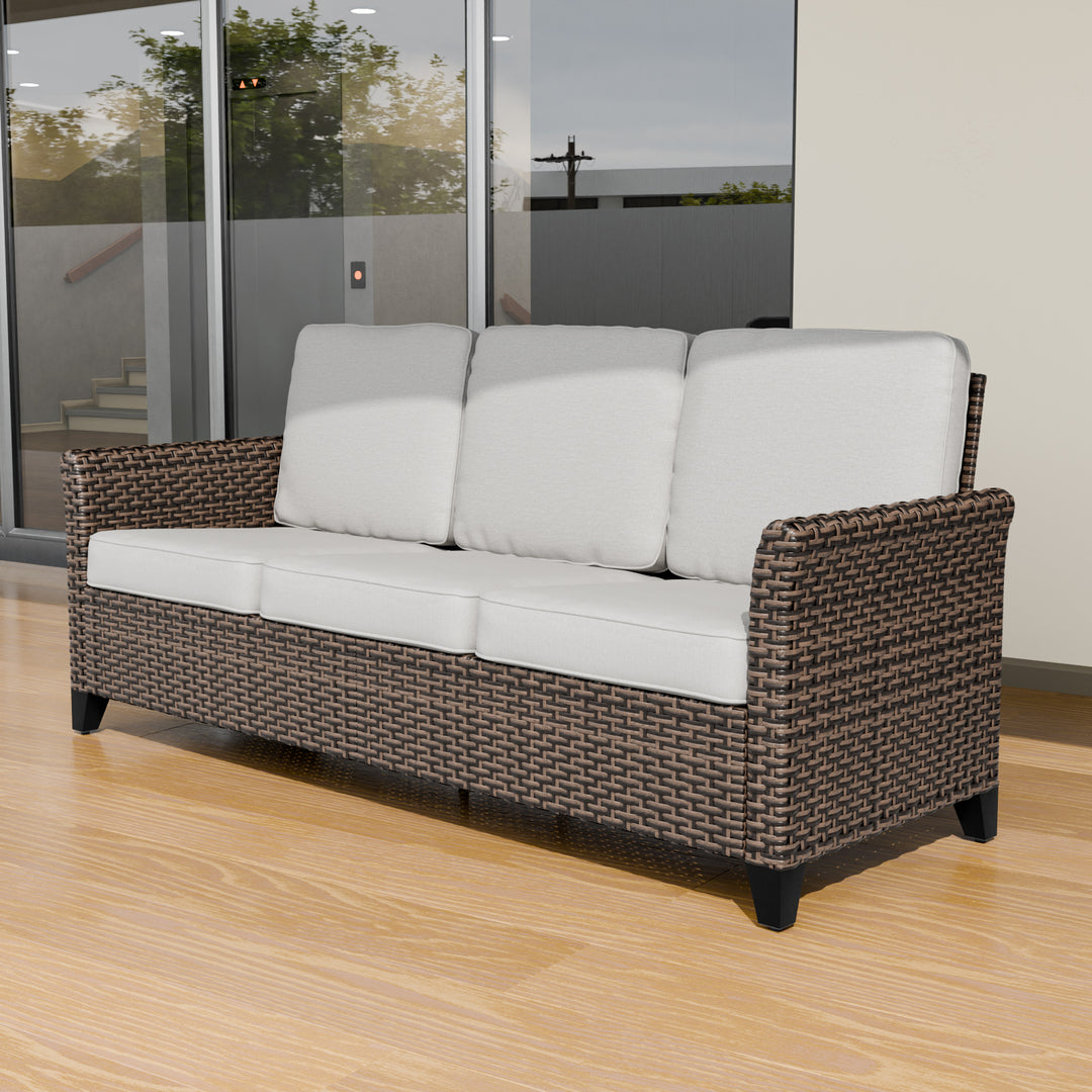 COOS BAY Harbor Retreat Wicker 3 Seat Patio Sofa