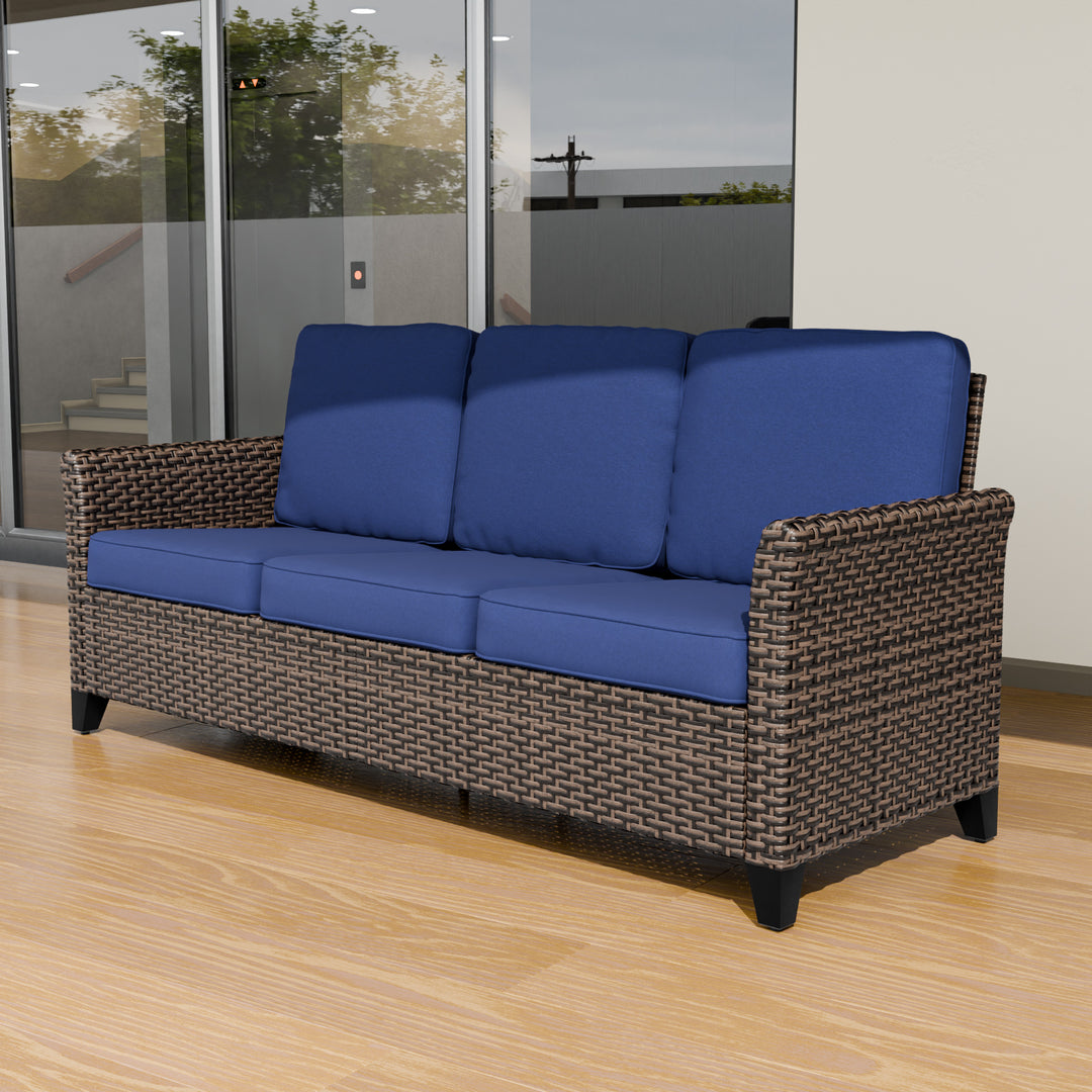 COOS BAY Harbor Retreat Wicker 3 Seat Patio Sofa