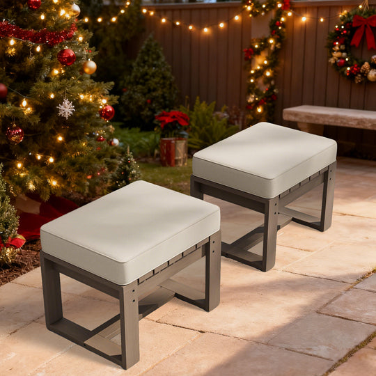 COOS BAY Natural Cedar Outdoor Patio Ottomans