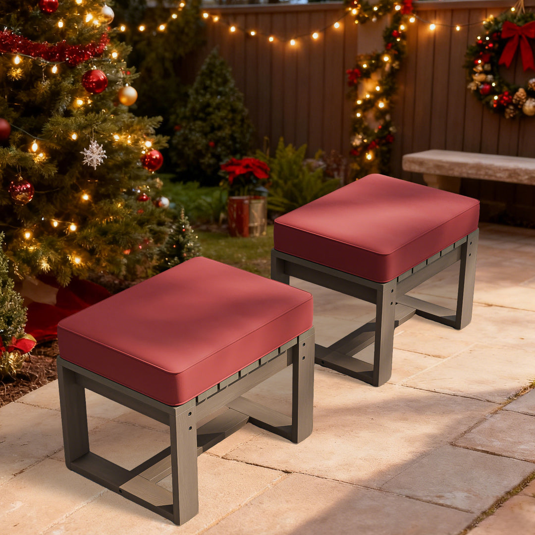 COOS BAY Natural Cedar Outdoor Patio Ottomans