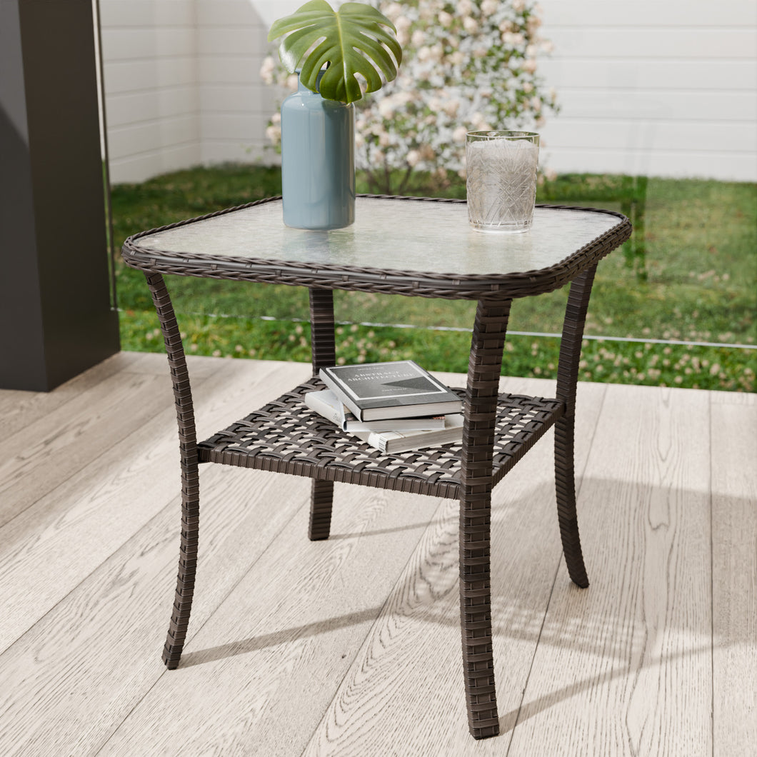 COOS BAY PE Rattan Outdoor Side Table