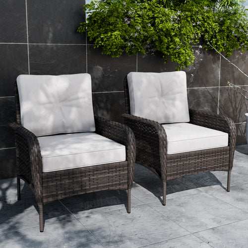 COOS BAY 2-Piece Outdoor Wicker Patio Chair