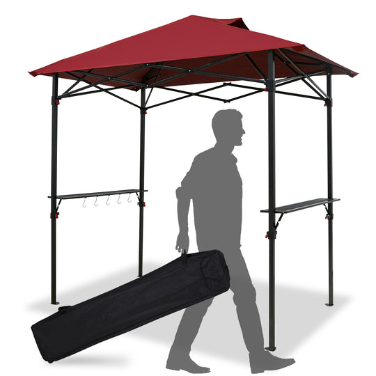 COOS BAY 8'x5' Pop up Grill Gazebo with Roller Bag