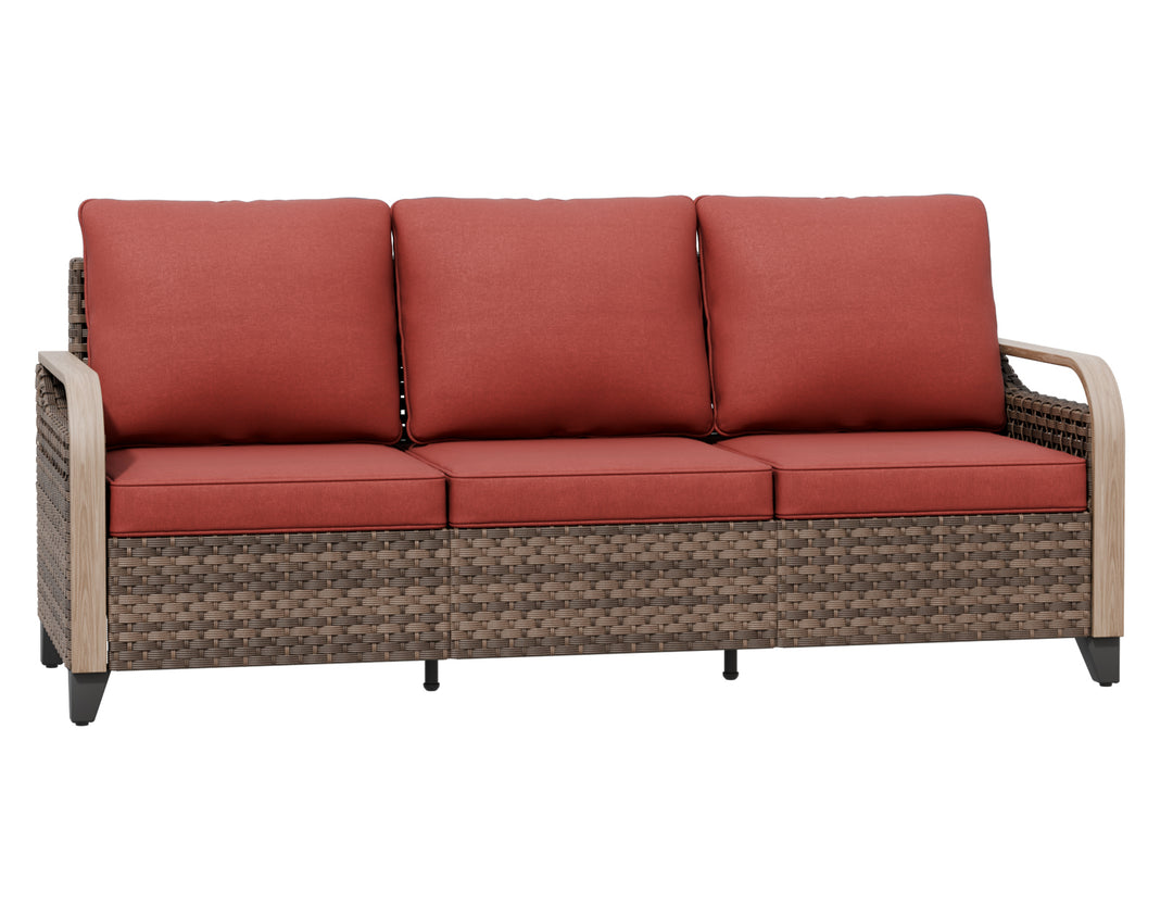 COOS BAY Modern Wicker Outdoor 3 Seat Sofa