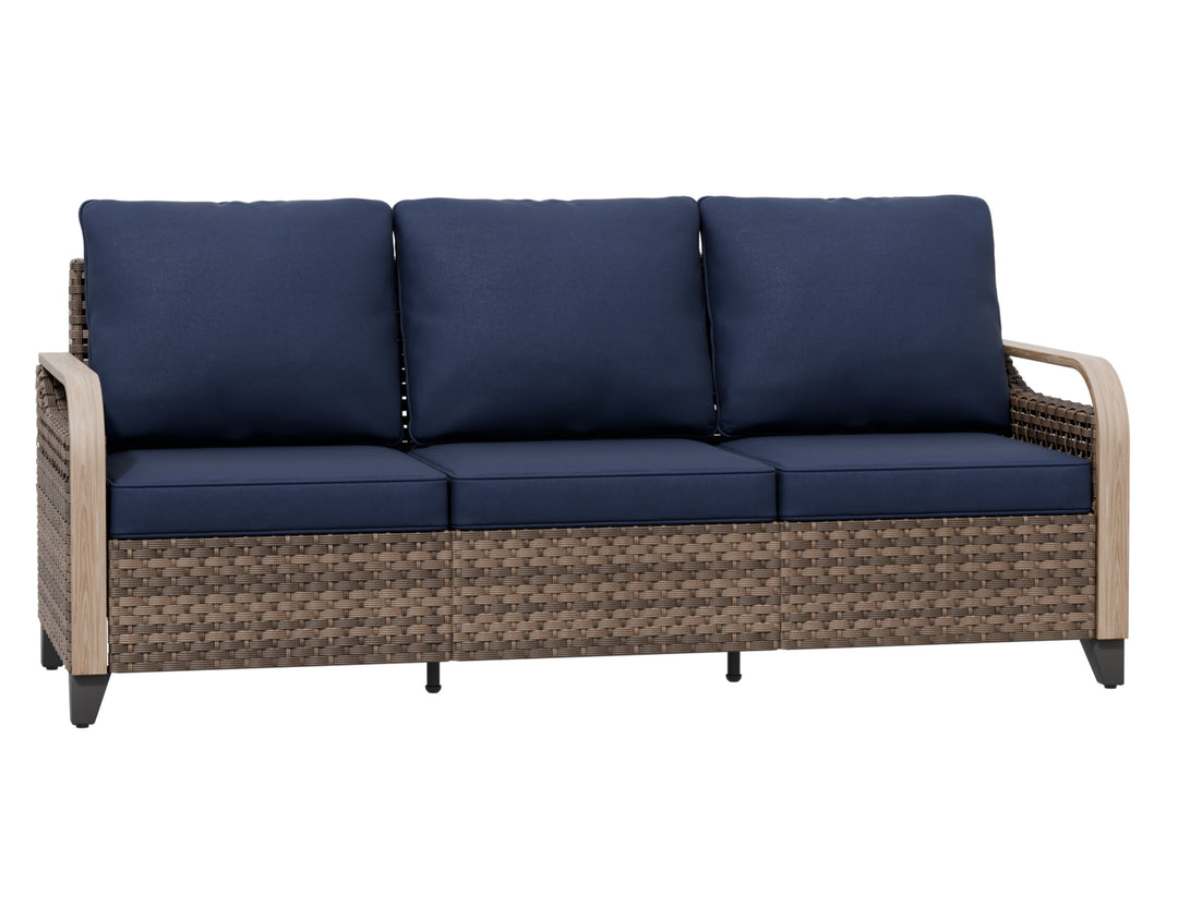 COOS BAY Modern Wicker Outdoor 3 Seat Sofa