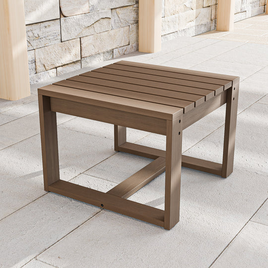 COOS BAY Natural Cedar Wood Slat Square Patio Table, Brownish