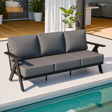 COOS BAY Iron Luxe Outdoor Patio 3 Seat Sofa