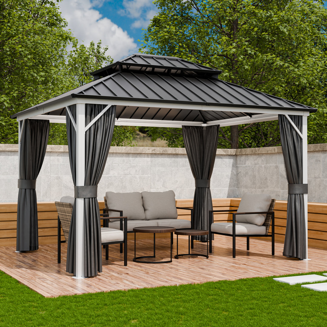 COOS BAY 12x10/12x12/12x14/12x16/12x18/12x20 Hardtop Gazebo with Aluminum Frame