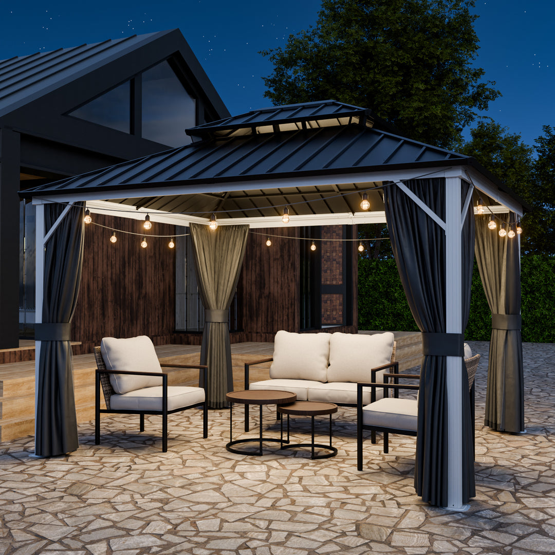 COOS BAY 12x10/12x12/12x14/12x16/12x18/12x20 Hardtop Gazebo with Aluminum Frame