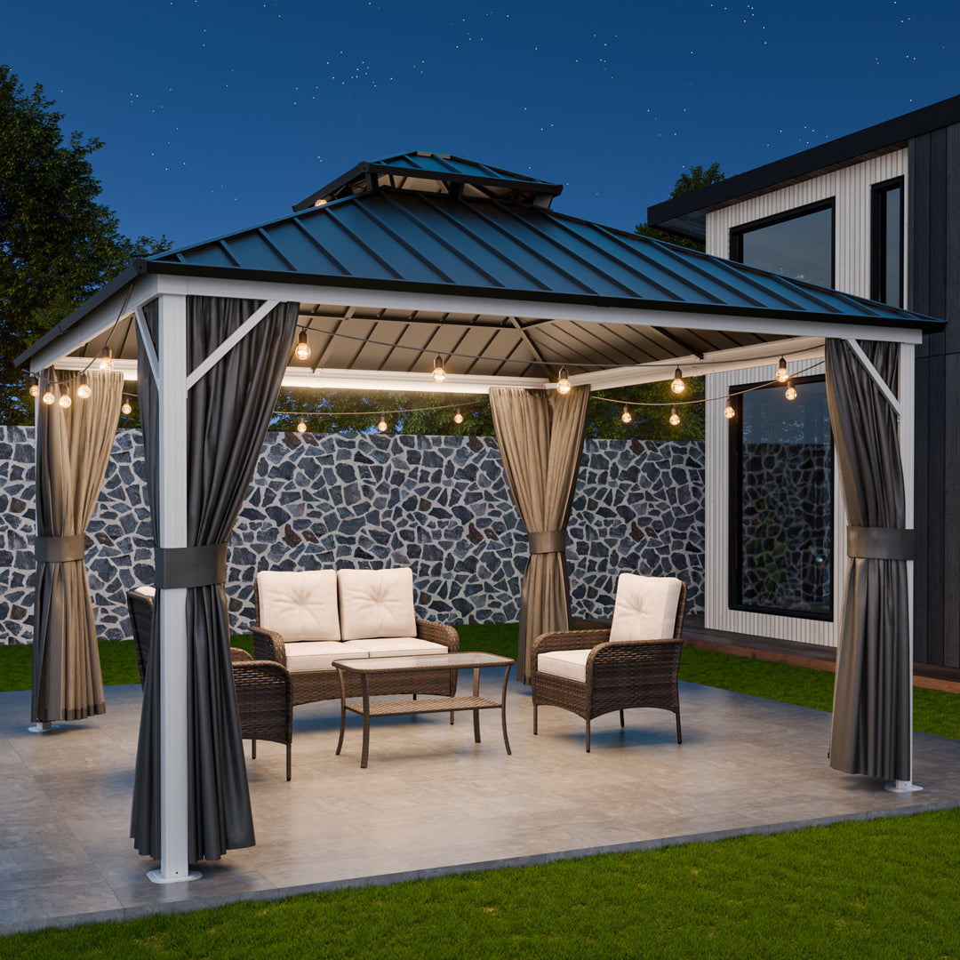 COOS BAY 12x10/12x12/12x14/12x16/12x18/12x20 Hardtop Gazebo with Aluminum Frame