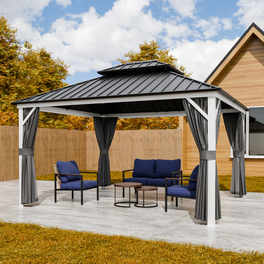 COOS BAY 12x10/12x12/12x14/12x16/12x18/12x20 Hardtop Gazebo with Aluminum Frame