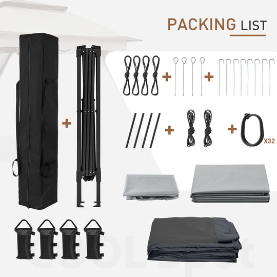 COOS BAY 11x11 Pop Up Gazebo with Mesh Netting