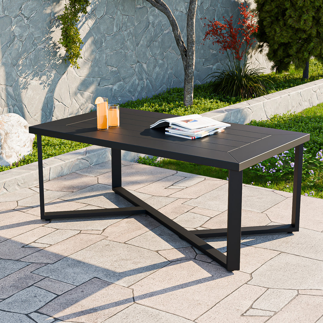 COOS BAY Iron Luxe Outdoor Coffee Table/ Side Table, Black