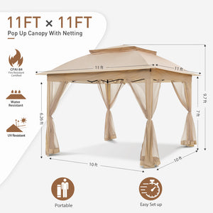 COOS BAY 11x11 Pop-Up Gazebo with netting