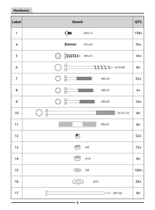 CB-WGDG168X-Hardware Kit