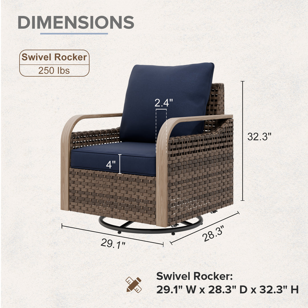 COOS BAY Modern Outdoor Swivel Rocker Chair