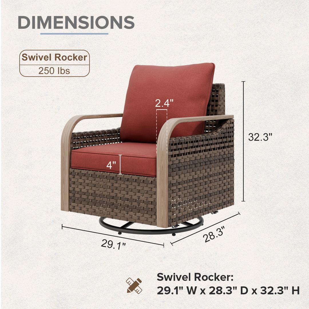 COOS BAY Modern 2 PCS Swivel Rocker Chairs