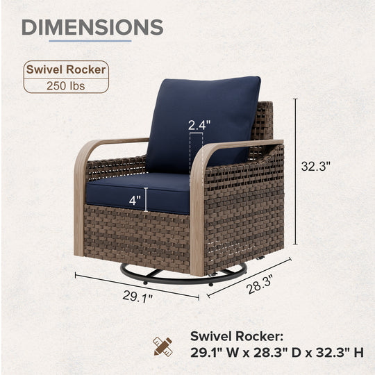 COOS BAY Modern 2 PCS Swivel Rocker Chairs