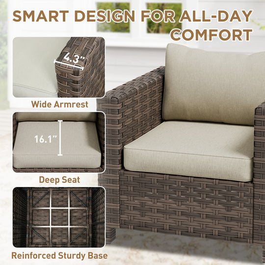 COOS BAY Lanai Chic Outdoor Chair, Set of 1, 2, 4