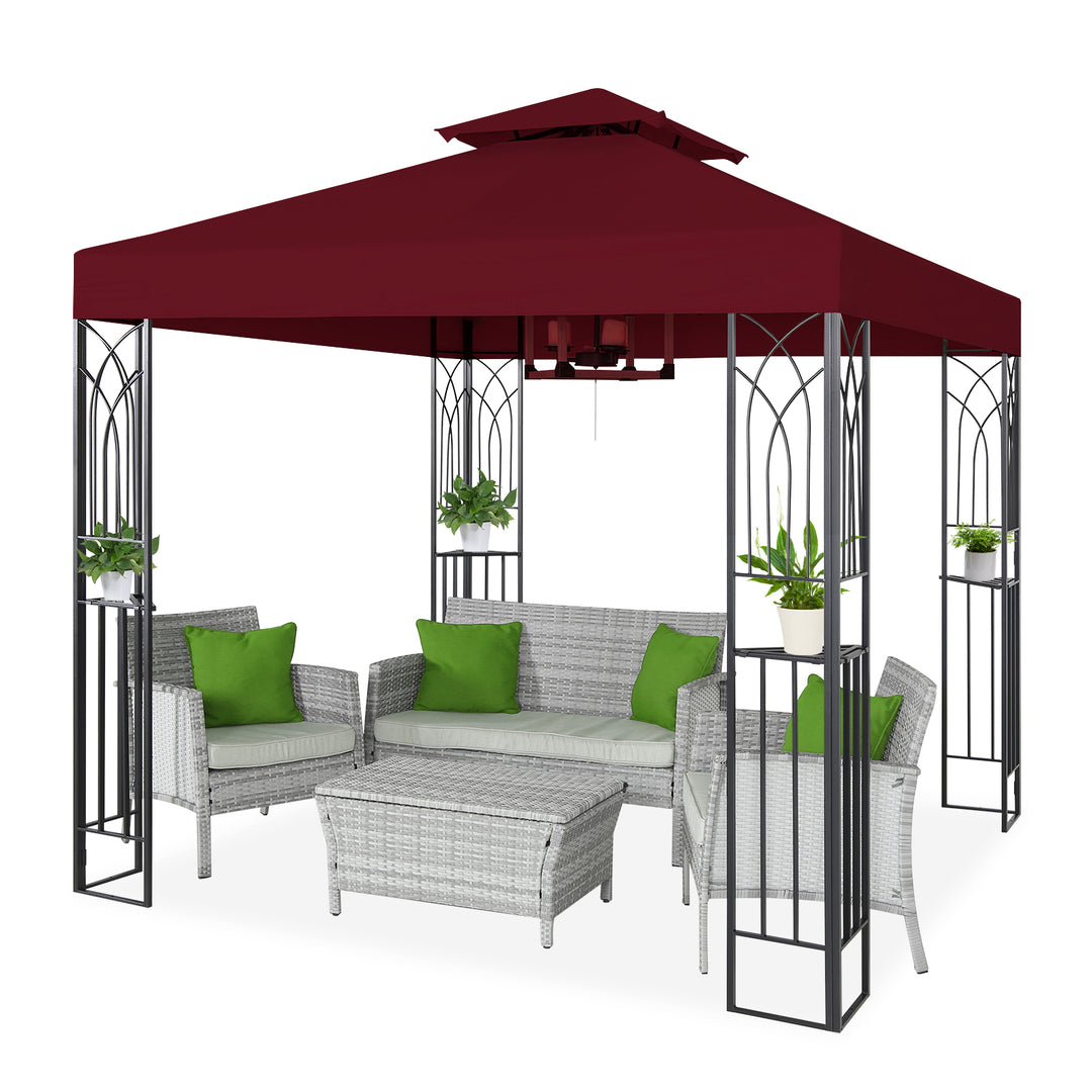 COOS BAY 8x8 Outdoor Patio Two-Tier Soft Top Gazebo