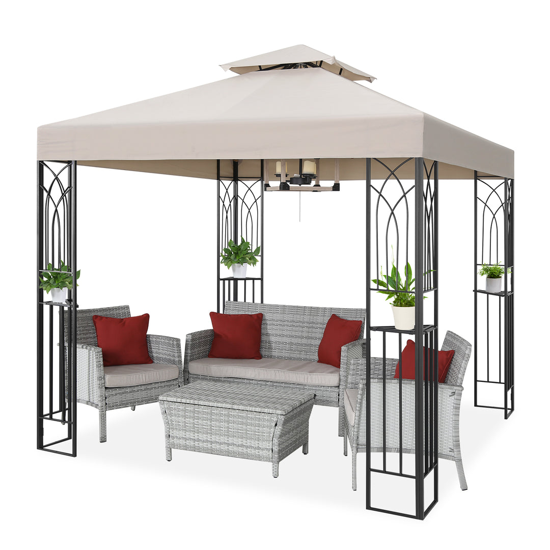 COOS BAY 8x8 Outdoor Patio Two-Tier Soft Top Gazebo